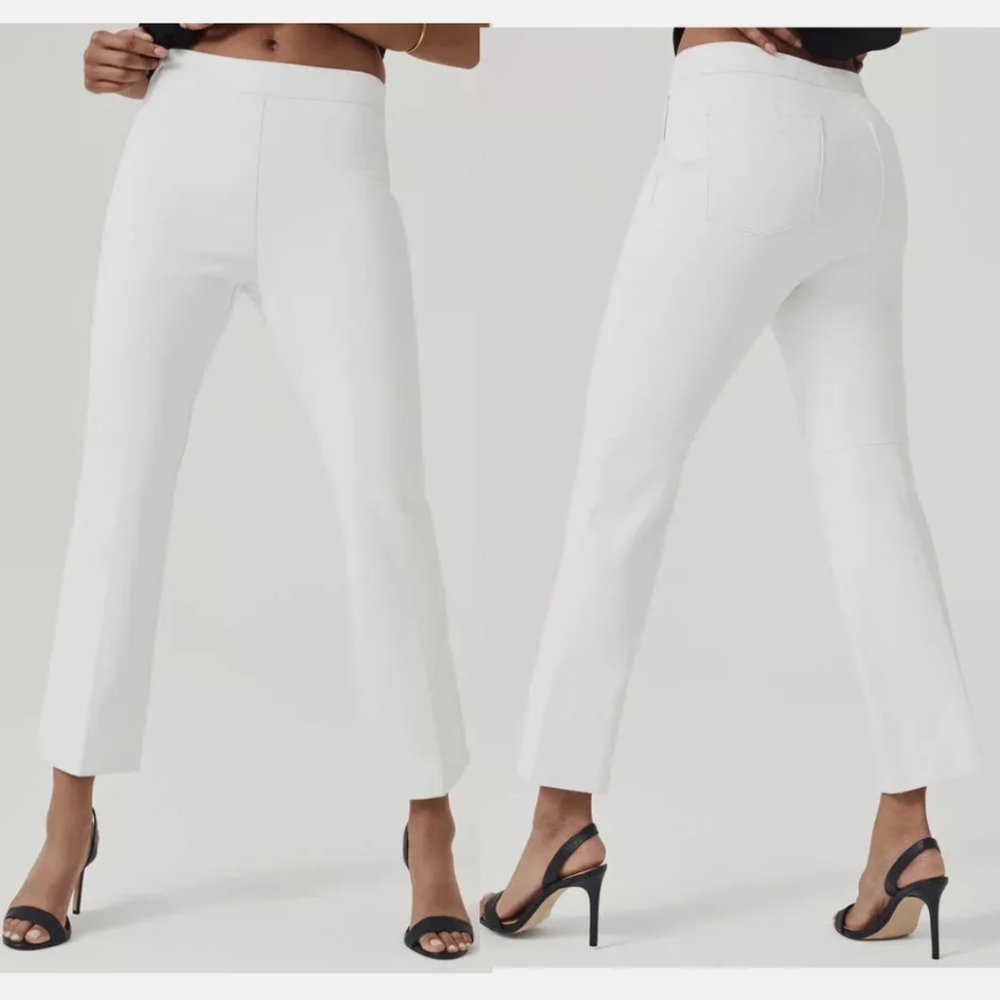 Spanx On-The-Go Cropped Kick Flare Pants- 20373Q - White